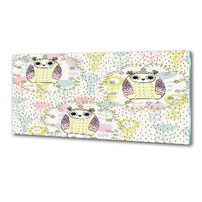 Pannello retrocucina con motivo di gufi