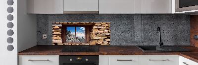 Rivestimento parete cucina con decorazione 