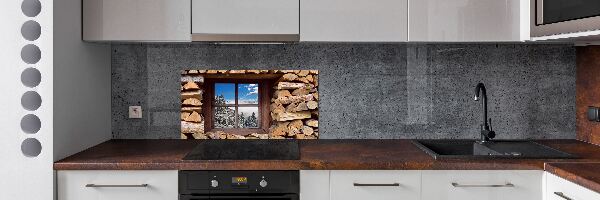 Rivestimento parete cucina con decorazione 