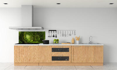 Rivestimento parete cucina con motivo a giungla tropicale