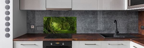 Rivestimento parete cucina con motivo a giungla tropicale