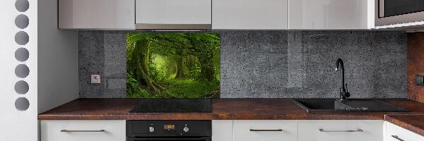 Rivestimento parete cucina con motivo a giungla tropicale
