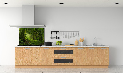 Rivestimento parete cucina con motivo a giungla tropicale
