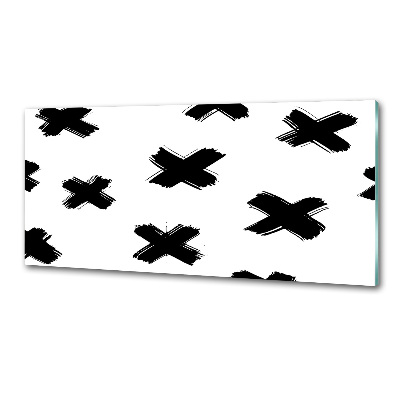 Rivestimento parete cucina con motivo a macchie bianche e nere