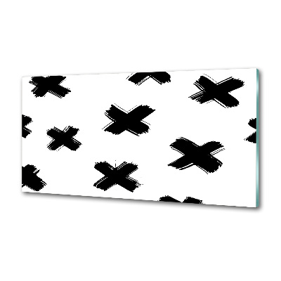 Rivestimento parete cucina con motivo a macchie bianche e nere