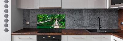 Pannello paraschizzi cucina con stampa 'Ponte sul fiume'