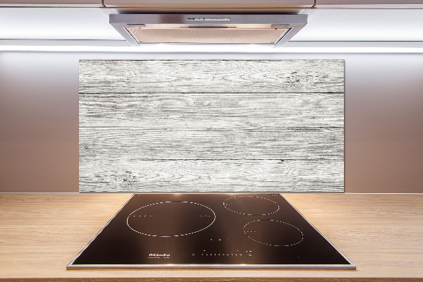 Pannello retrocucina con motivo effetto legno come sfondo