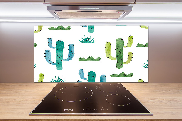 Rivestimento parete cucina con motivo cactus