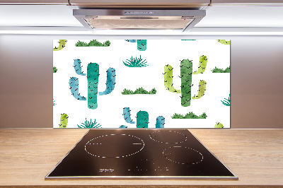 Rivestimento parete cucina con motivo cactus