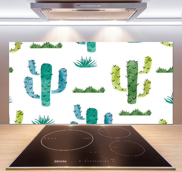 Rivestimento parete cucina con motivo cactus