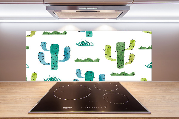 Rivestimento parete cucina con motivo cactus