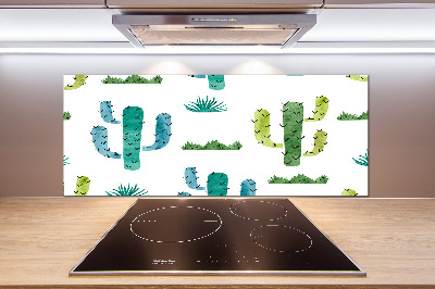 Rivestimento parete cucina con motivo cactus