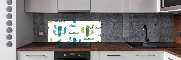 Rivestimento parete cucina con motivo cactus
