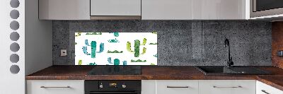 Rivestimento parete cucina con motivo cactus