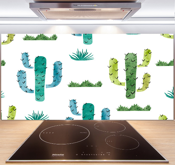 Rivestimento parete cucina con motivo cactus