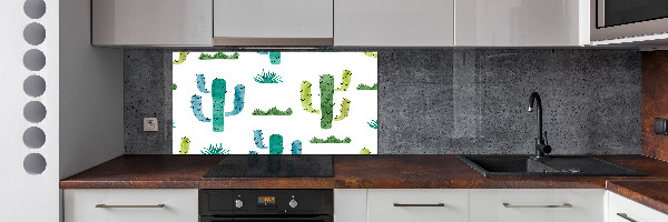 Rivestimento parete cucina con motivo cactus