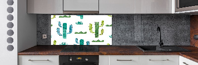 Rivestimento parete cucina con motivo cactus