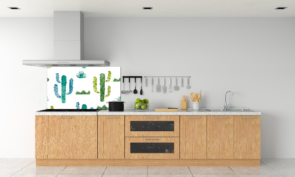 Rivestimento parete cucina con motivo cactus