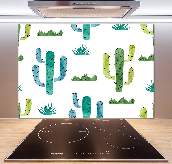 Rivestimento parete cucina con motivo cactus