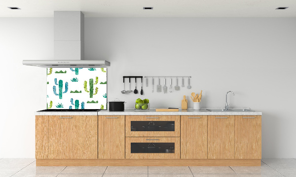 Rivestimento parete cucina con motivo cactus