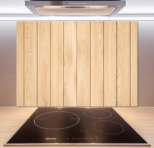 Pannello paraschizzi cucina con motivo effetto legno come sfondo