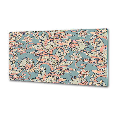 Pannello paraschizzi cucina con motivo a fiori etnici