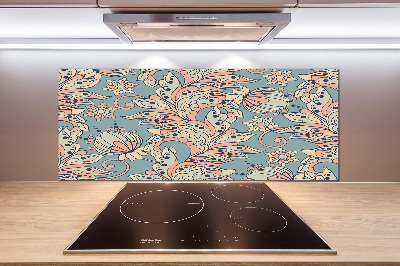 Pannello paraschizzi cucina con motivo a fiori etnici