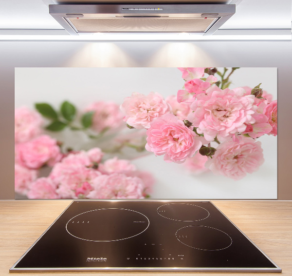 Rivestimento parete cucina con motivo di rose selvatiche