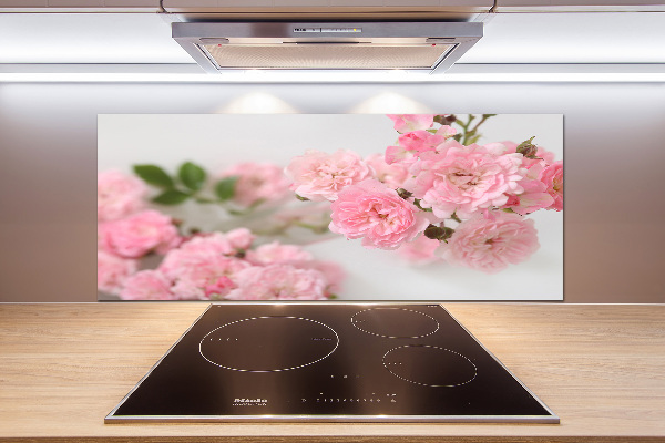 Rivestimento parete cucina con motivo di rose selvatiche