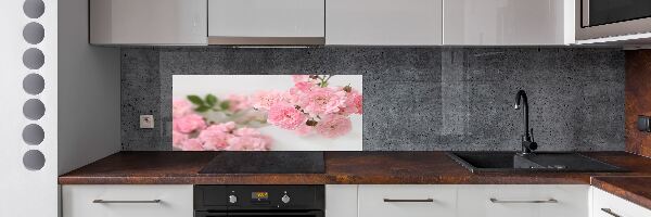 Rivestimento parete cucina con motivo di rose selvatiche