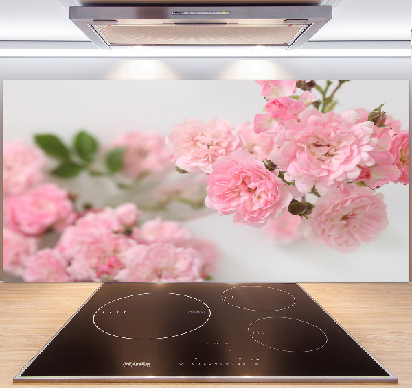 Rivestimento parete cucina con motivo di rose selvatiche