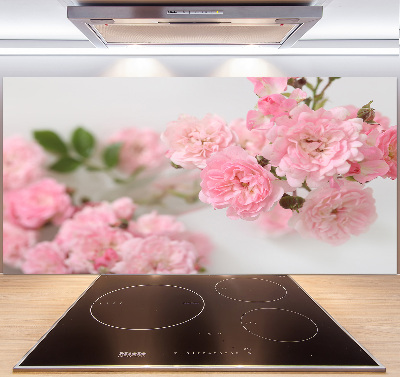 Rivestimento parete cucina con motivo di rose selvatiche