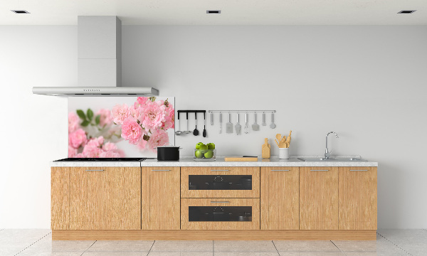Rivestimento parete cucina con motivo di rose selvatiche
