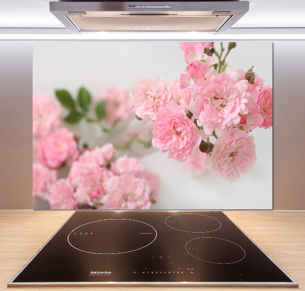 Rivestimento parete cucina con motivo di rose selvatiche
