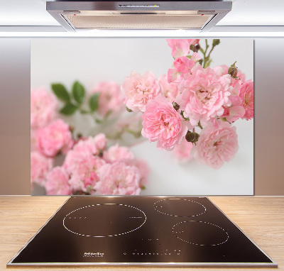 Rivestimento parete cucina con motivo di rose selvatiche