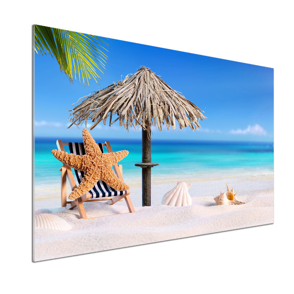 Pannello paraschizzi cucina con stampa a tema vacanze al mare