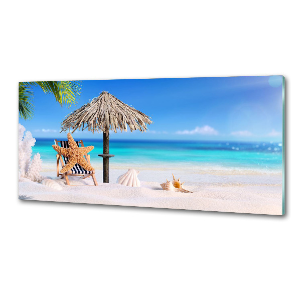 Pannello paraschizzi cucina con stampa a tema vacanze al mare