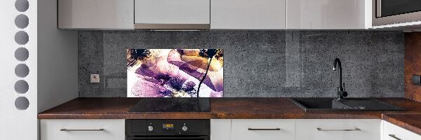 Rivestimento parete cucina con motivo papaveri secchi