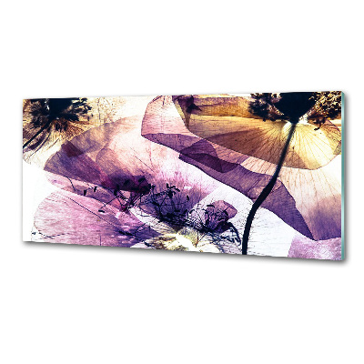 Rivestimento parete cucina con motivo papaveri secchi