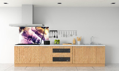 Rivestimento parete cucina con motivo papaveri secchi