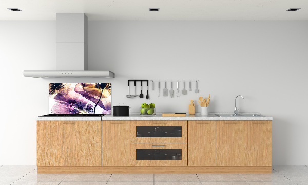 Rivestimento parete cucina con motivo papaveri secchi