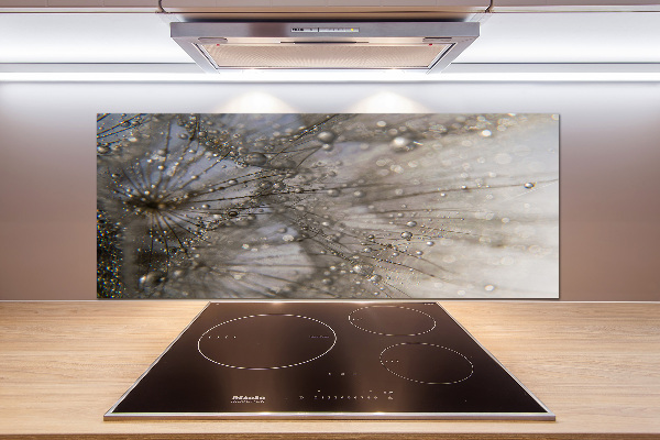 Pannello paraschizzi cucina con motivo a semi di tarassaco