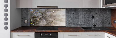 Pannello paraschizzi cucina con motivo a semi di tarassaco