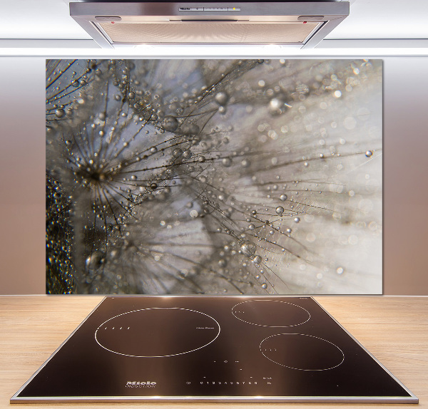 Pannello paraschizzi cucina con motivo a semi di tarassaco