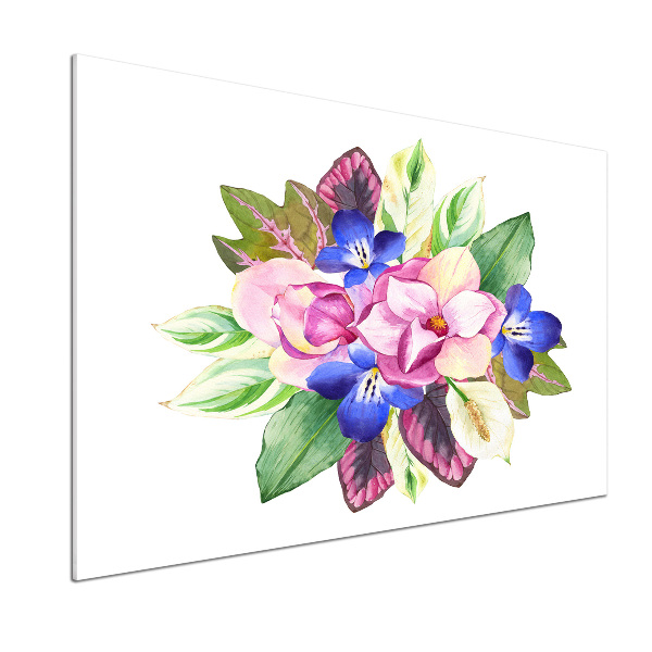 Rivestimento parete cucina con stampa a motivo floreale