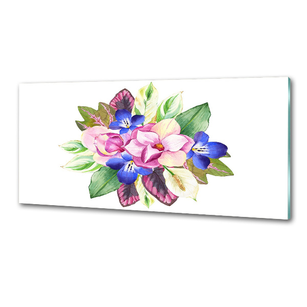 Rivestimento parete cucina con stampa a motivo floreale