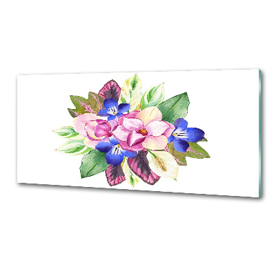 Rivestimento parete cucina con stampa a motivo floreale