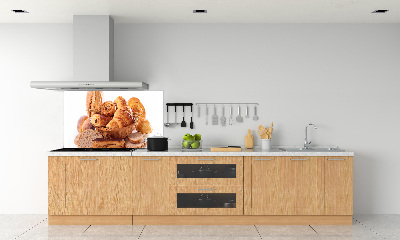 Rivestimento parete cucina con motivo a grana di pane