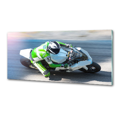 Pannello paraschizzi cucina con stampa a tema gara motociclistica