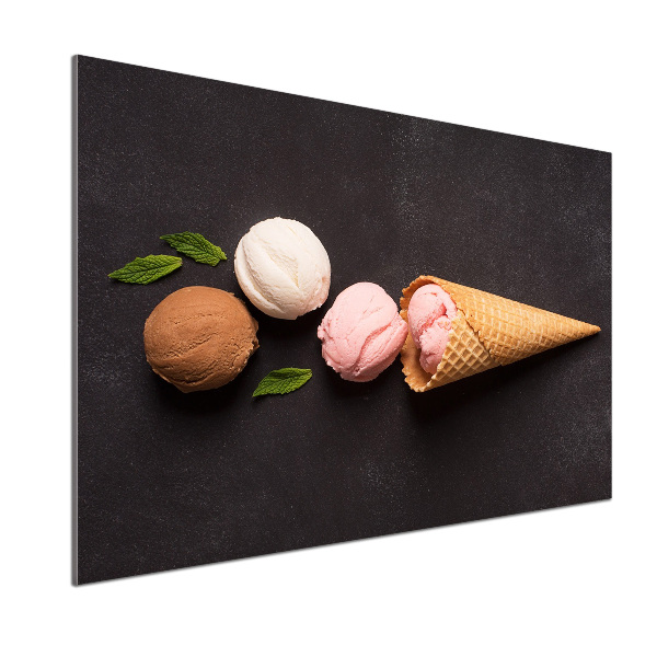 Rivestimento parete cucina con decoro a gelato in cono di cialda